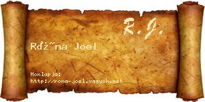 Róna Joel névjegykártya